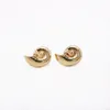 Classic Conch Stud Cute Snail Shell Pattern Earrings Gold White Rose Three Color Optional Suitable for Men And Women