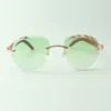 Utsökta klassiska solglasögon 3524027 med naturliga original trätempleglas, storlek: 18-135 mm