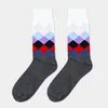 Men's Socks 1 Pair Male Cotton Colorful Striped Jacquard Art Hit Color Dot Long Happy Dress Sock