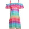 Большие девочки вязание крючком прикрытие платья рюша дизайн пляжной одежды купальники для девочек.