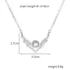 Wing Shape Valentines Day Gift 100 Languages ​​Says I Love You Projection Heart Necklace Christmas Gift for Girl Friend Present A12353