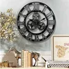 Rétro industriel vent engrenage vintage bois horloge murale style européen salon grand classique doré chiffre romain maison horloges H1230