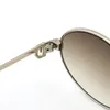 315 Sonnenbrille Metall Größer Großhandel Exquisite 1186111 Adumbral-Brille für Männer und Frauen UV40-Linsengröße: 55-22-140 mm Silber Goldrahmen Eyewea