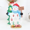 나무 산타 DIY 데스크탑 장식 크리스마스 산타 클로스 눈사람 모티브 DIY 스윙 산타 오피스 카페 테이블 장식 도매