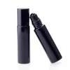 10ML Essential Oil Perfume Bottle Black Glass Roll On Perfume Bottle With Obsidian Crystal Roller Thick Wall Jade Ball Bottles