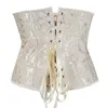 Brocade Jacquard Underbust Corset Plastic Boned Women Chest Binder Gorset Sexy Femme Floral Korsett Bodyshaper Big Plus Size Fashion Waist Cincher XS-6XL