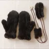 Winterfrauen echte Nerzpelzhandschuhe schöne Damen echte Nerzpelzhandschuhe Dame warme und weiche gestrickte Nerzpelzhandschuhe Y200110213x