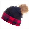 Frete Grátis Novo Inverno Gorro Pom Quente Chapéu de Lã Designer de Malha Xadrez Tab Chapéus Gorros de Moda Venda Quente