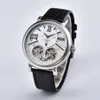 2021 NOWOŚĆ MEN WATCH OROLOGIO DI LUSSO Automatyczne zegarki Black Skeleton Dial Leatcher Band 44mm de un reloJ para hombre relojes326u