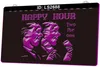 LS2688 Happy Hour Tow For One Drinks Beer Bar Light Sign Gravure 3D LED Vente en gros au détail