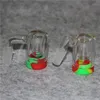 Hookah Bong Ash Catcher med silikonbehållare 14mm Ashcatchers For Glass Oil Rig Bongs Water Pipe Ashcatcher