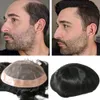 Natural Human Hair Off Black Bests Capillary Prosthesis Fine Mono For Male Toupee Transparent Men's Wig Hair Piece Man 8x10 Size