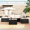 Vai a 6 pezzi Set di mobili per esterni con PE Rattan Pareti di vimini Garden Sedia Sedia Sedia Sedia Rimovibile A18427Q