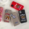 Coques de téléphone 3D haut de gamme pour iPhone 13 13pro 12 Mini 12pro 11 Pro Max X Xs Xr 8 7 Plus 8plus 7plus Bowknot broderie fibre Animal tigre canard imprimé coque coque