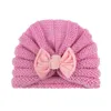 Ins bébé filles laine casquettes enfants tricot Crochet chapeau infantile enfant en bas âge Boutique indien Turban printemps automne 12 couleurs