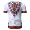 アフリカのDashiki Tシャツの男性2020夏のブランド半袖ティーシャツHommeカジュアルスリムフィットoネックDashikiプリント男性Tシャツ1