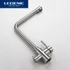 LEDEME Kitchen Faucet with Filtered Water Double Spout Water Purification Stainless Steel Kitchen Tap Sink Mixer Crane L4355-3 T200424