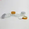 12 x 50g Pot en verre transparent Pot Crème de soin de la peau Bouteille rechargeable Conteneur cosmétique Outil de maquillage avec couvercle en plastique pour l'emballage de voyage