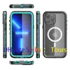 For iPhone 13 Magnetic Cases with Magsafe Waterproof Case Support Wireless Charging with Built in Screen Protector