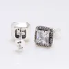 925 Sterling Silver Square Big Cz Diamond Earring Fit smycken Guld Rose Gold Plated Stud Earring Women Earrings8536766