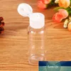 100pcs plast husdjur transparent tom flaska rese lotion flytande flip cap dispenser prov med 10 mini tåg