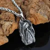Pendant Necklaces Nordic Viking Amulet Odin Face Wolf Geri And Freki Stainless Steel Necklace With Valknut Rune Gift Bag