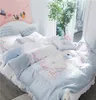 Lyx Egypten Bomull Fairy Tales Lace Sängkläder Broderier Ruffles Duvet Cover Bed Sheet Pillowcases Queen King Size 4/6 / 7PCS T200706