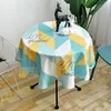 Nordic Geometric Polyester Waterproof Round Tablecloth Kitchen Tablecloths Dining Table Cloth Home Table Cover For Parties LJ201223