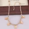 Cavigliere a catena ghiacciate Farfalla Infinity Cavigliera Bracciale Cavigliere da spiaggia con piedi in cristallo Moda donna Gioielli a catena a piedi nudi