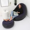 Bean Bag Divano pigro Divano letto da esterno reclinabile pieghevole gonfiabile con pedale Comodo rivestimento in pile floccato per poltrona singola