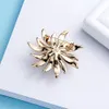 Large Pearl Rhinestone Sunflower Brooches Enamel Metal Flower Brooch Pin Pins Scarf Buckle Gift Women Jewelry4277061