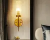 Modern Golden Iron Glass Wall Lamp Nordic 1-2 Heads Living Room Aisle Stair Bedroom Bedside Indoor Sconce Wall Lights