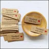 Greeting Cards Event & Party Supplies Festive Home Garden 100Pcs Kraft Paper Tags With Strings Handmade Love Hang Garment For Candy/Gift/ Di
