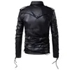 Chaquetas de cuero para hombre, abrigos, nuevo diseño, chaqueta de cuero para motocicleta a la moda de Europa y América, chaqueta negra de talla grande 5XL