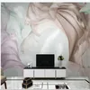 現代の3D立体視壁紙ミニマリスト美しい夢のシルクエレガントな白い羽の壁紙テレビの背景の壁