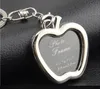 Family Love picture keychain photo frame key chain locket key rings heart pendant bang hangs for women men Fashion jewelry will and sandy