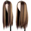 Brown Highlight Blondee HD кружева передний парик, прямой человеческий белокурый парик предварительно сорванный с младенцем волос 130% плотность для черных женщин Diva1