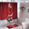 Qifu kerstdouche Gordijn Merry Christmas Deocr For Home Navidad Ornamenten Kerstbadkamer Decor Xmas Cadeaus Jaar 201203