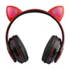 B39 Trådlös kattörörat Bluetooth -headset hörlurar över öronörlurar med LED -ljusvolymkontroll för barns helgdagar