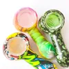 3.0inches Portable Colored Silicone Pipe Printing Reting Pipe Aliens Skalle Smoking Hand Pipe Oil Rig