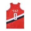 Men High School Wildcats Jersey 0 Ripcity Taz 1 Damian Lillard Basketball Red Fade Rip City Uniform Red Black All Stitched Breattable For Sport Fans High/Good