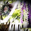 装飾的な花の花輪の花輪のお祝いパーティー用品家庭庭12個のPC35インチウィステリア造花シルクの花輪がぶら下がっている