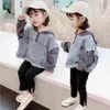 Filles Denim Jacekt Vêtements d'extérieur Patchwork Manteau Fille Style Casual Vêtements d'extérieur pour enfants Printemps Vêtements d'automne pour bébé fille LJ201125