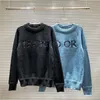 Womens 22ss Mens Designers Sweaters Letters Pullover Men Hoodie Long Sleeve Active Sweatshirt Embroidery Knitwear Winter Clothes black blue