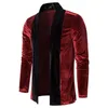 Splicing Gold Velvet Trench Coat Cardigan Long Sleeve Outwear Autumn Winter Fleece Thick Jackets Men Streetwear chaqueta hombre1