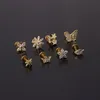 Stud 1pc 16G CZ Oor Piercing Cartilage Oorbellen Bloem Ster Butterfly Conch Rook Tragus Flat Labret Back Jewelry