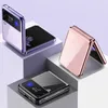 Wyczyść Ciężkie etui na telefon dla Samsung Galaxy Z Flip 3 5g Flip3 Pokrywa przezroczysty PC Powrót z platerowanymi krawędziami Shinning