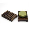 DHL Ship Natural Wood Bamboo Soap Dish Tray Holder Lagring Soap Rack Plate Box Container för badduschplatta Badrum FY43668614858