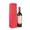 الصلبة النبيذ ورقة حقيبة مع الشريط هدية مربع التعبئة مربع زجاجة واحدة حقيبة المحمولة النبيذ زيت زيت حزمة الناقل