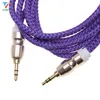 1m auto aux cord nylon jack audiokabel 3.5 mm tot 3.5mm aux kabel mannelijke naar mannelijke doek audio aux kabel gouden plug 300pcs / lot